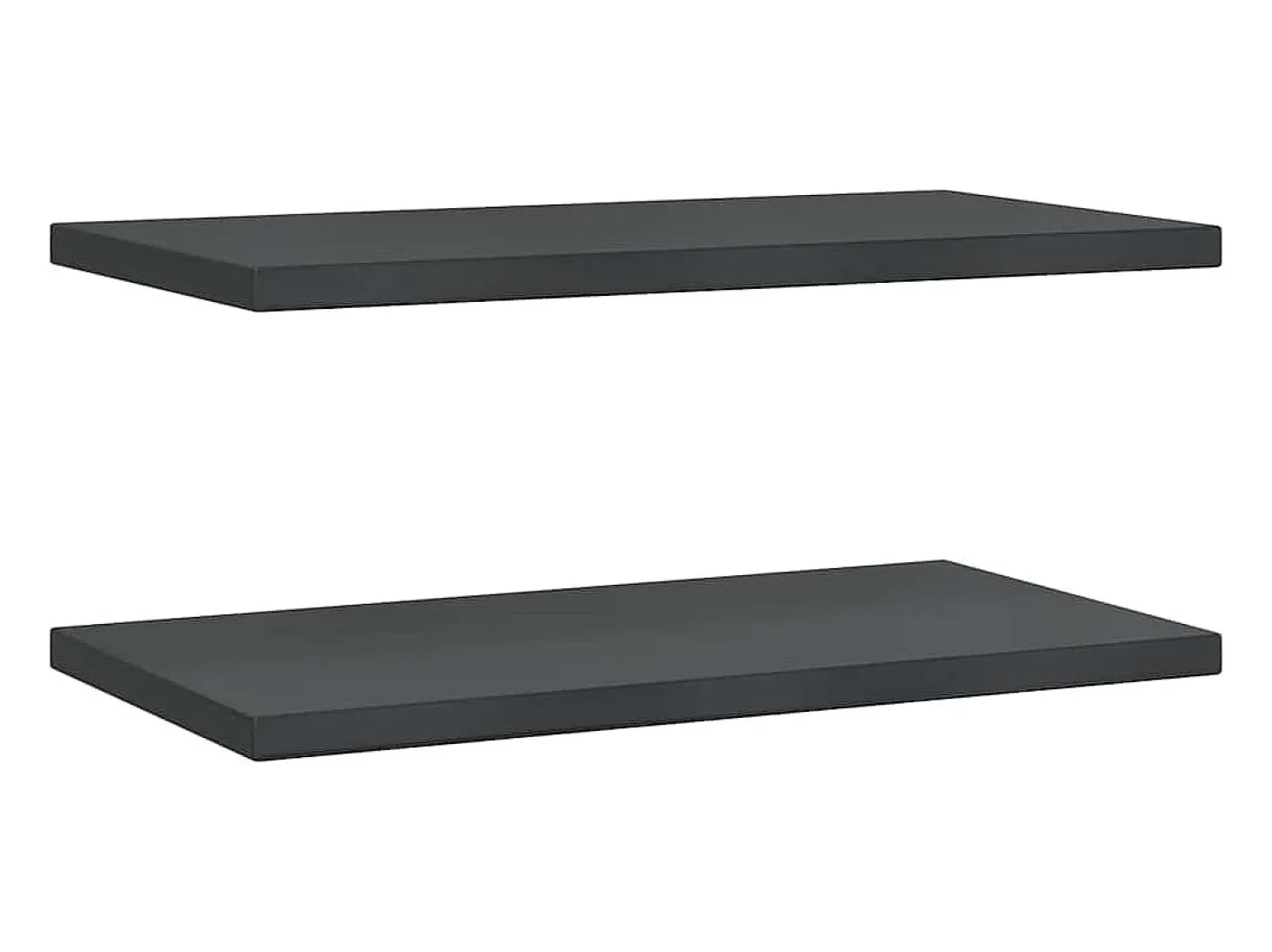 Estantes de pared 2 uds 75x40x3 cm acero inoxidable negro