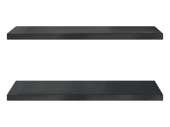 Estantes de pared 2 uds 75x40x3 cm acero inoxidable negro