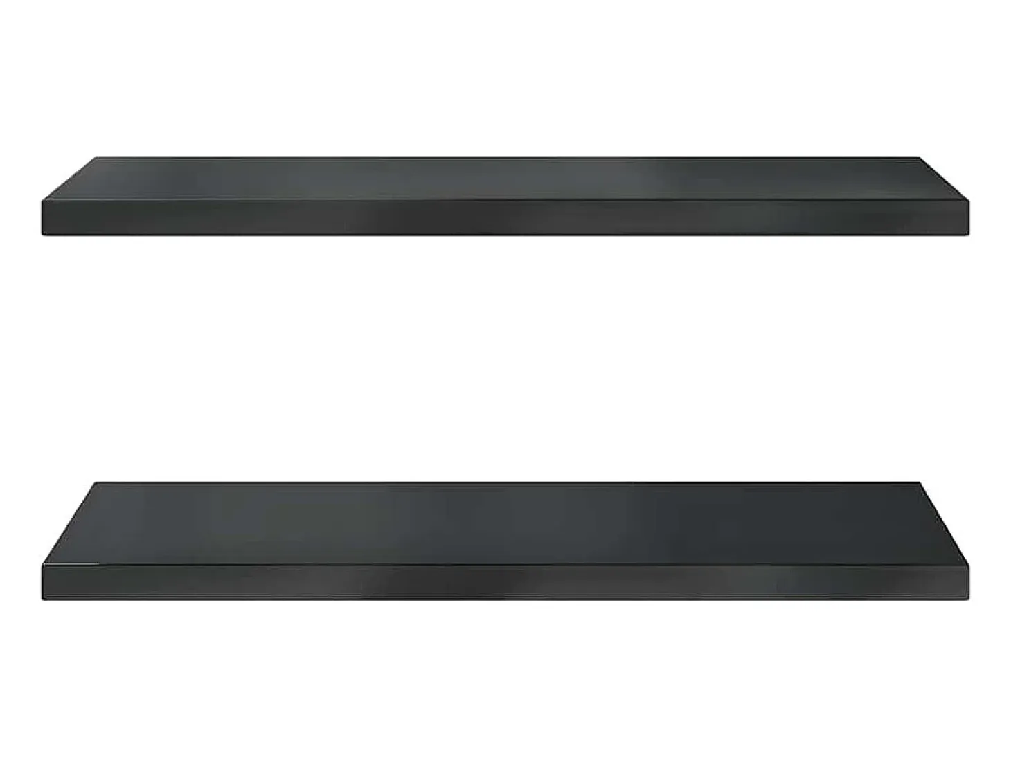 Estantes de pared 2 uds 75x40x3 cm acero inoxidable negro