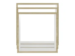 Estantes de pared cúbicos de 3 piezas, blanco y roble sonoma
