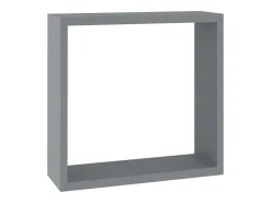 Estantes de pared cúbicos 3 piezas MDF gris