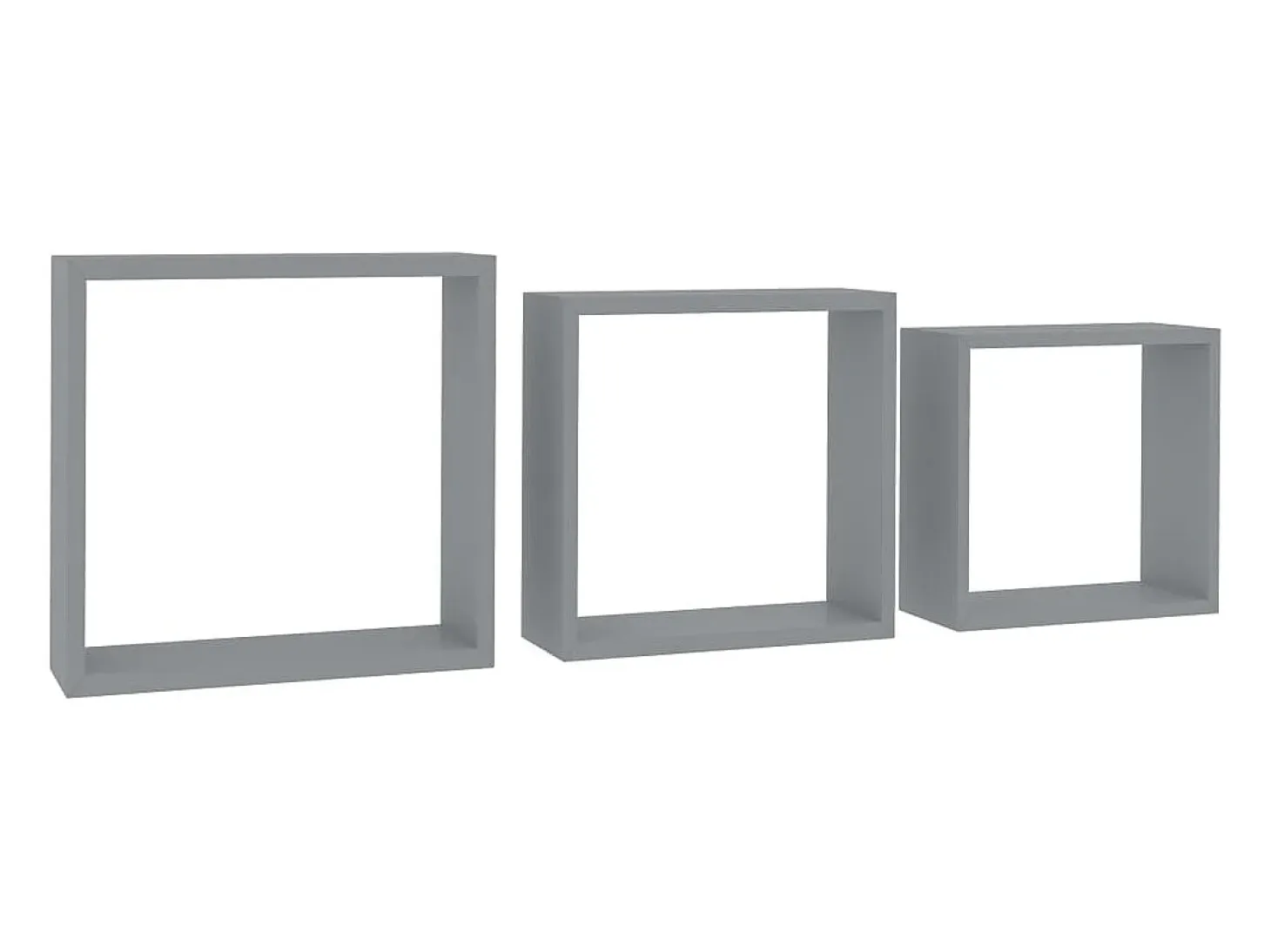 Estantes de pared cúbicos 3 piezas MDF gris