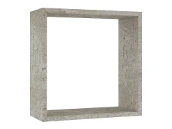 Estantes de pared cúbicos de 3 piezas, gris hormigón