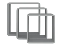 Estantes de pared cúbicos 3 piezas MDF gris