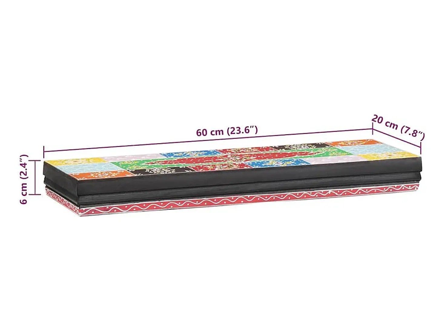 Estantes de pared con balda 2 uds Multicolor 60 x 20 x 6 cm