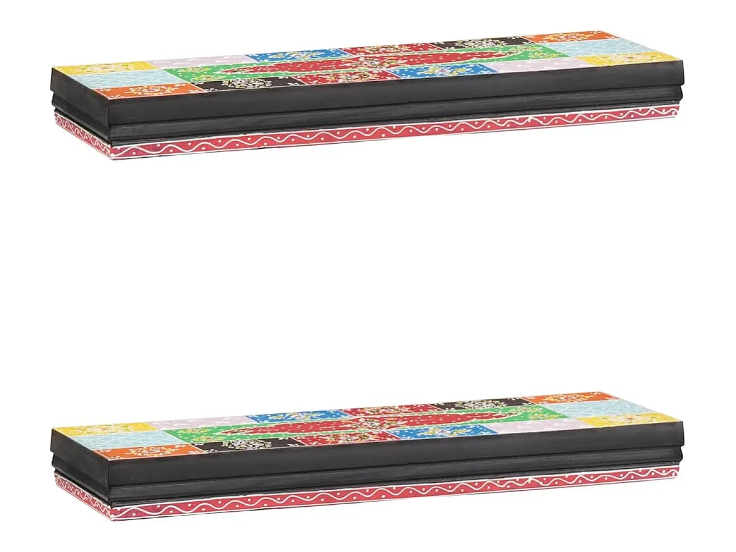 Estantes de pared con balda 2 uds Multicolor 60 x 20 x 6 cm