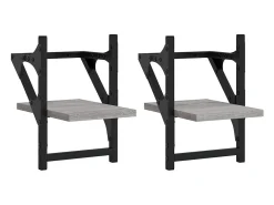 Estantes de pared con barras 2 piezas gris sonoma 20x25x30 cm