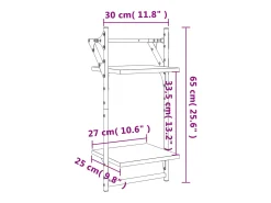 Estantes de pared de 2 niveles con barras, 2 piezas, gris Sonoma