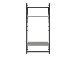 Estantes de pared de 2 niveles con barras, 2 piezas, gris Sonoma