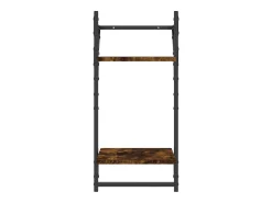 Estantes de pared de 2 niveles con barras 2 piezas roble ahumado