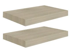 Estantes de pared de pared 2 uds MDF roble 40x23x3,8 cm ES59174