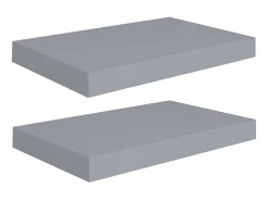 Estantes de pared de pared 2 uds MDF gris 40x23x3,8 cm ES31246