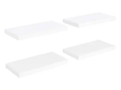 Estantes de pared de pared 4 uds blanco MDF 50x23x3,8 cm ES43021