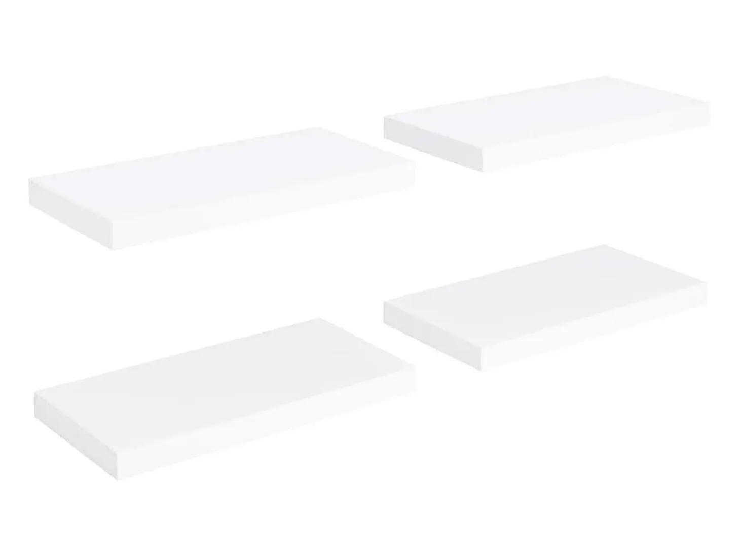 Estantes de pared de pared 4 uds blanco MDF 50x23x3,8 cm ES43021