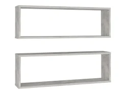 estantes de pared en forma de cubo de madera de ingeniería de color gris hormigón
