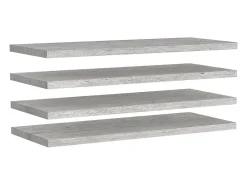 Estantes de pared flotantes 4 piezas Gris hormigón 90x23,5x3,8cm MDF