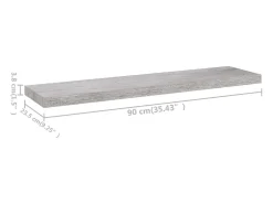 Estantes de pared flotantes 4 piezas Gris hormigón 90x23,5x3,8cm MDF
