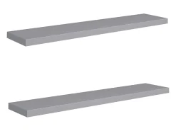 Estantes de pared flotantes 2 piezas gris 120x23,5x3,8 cm MDF