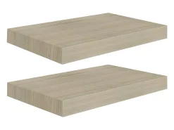 Estantes de pared flotantes 2 piezas roble 40x23x3,8 cm MDF