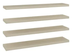 Estantes de pared flotantes 4 piezas roble 120x23,5x3,8 cm MDF