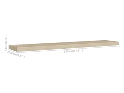 Estantes de pared flotantes 4 piezas roble 120x23,5x3,8 cm MDF
