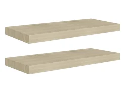 Estantes de pared flotantes 2 piezas roble 60x23,5x3,8 cm MDF