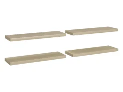 Estantes de pared flotantes 4 piezas Roble 80x23,5x3,8 cm MDF