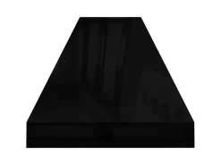 Estantes de pared pared 2 uds MDF negro brillo 120x23,5x3,8 cm ES25767