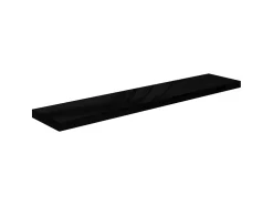 Estantes de pared pared 2 uds MDF negro brillo 120x23,5x3,8 cm ES25767