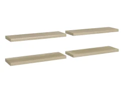 Estantes de pared pared 4 uds color roble MDF 80x23,5x3,8cm ES14945
