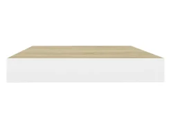 Estantes flotantes 4 piezas roble y blanco 50x23x3,8 cm MDF