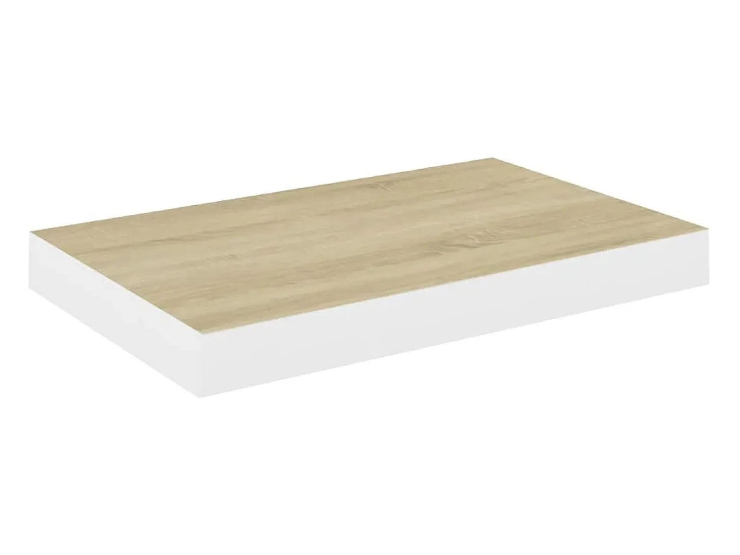 Estantes flotantes 4 piezas roble y blanco 50x23x3,8 cm MDF
