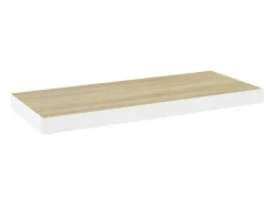 Estantes flotantes 2 piezas roble y blanco 60x23,5x3,8 cm MDF