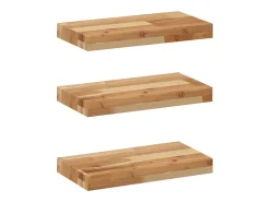Estantes flotantes 3 uds madera acacia acabado aceite 60x20x4cm