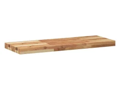 Estantes flotantes 3 uds madera acacia acabado aceite 80x30x4cm