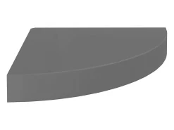 Estantes flotantes de esquina (4 unidades), gris brillante, 25 x 25 x 3,8 cm, MDF
