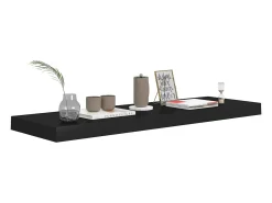 Estantes flotantes de pared 4 piezas negro 80x23,5x3,8 cm MDF