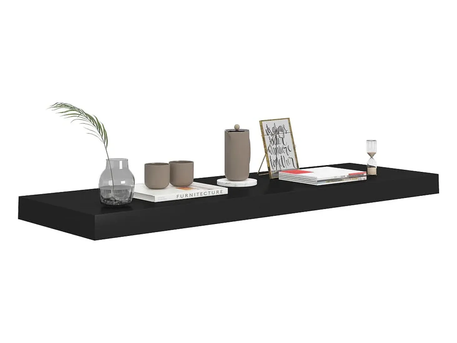Estantes flotantes de pared 4 piezas negro 80x23,5x3,8 cm MDF