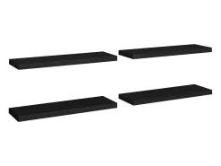 Estantes flotantes de pared 4 piezas negro 80x23,5x3,8 cm MDF