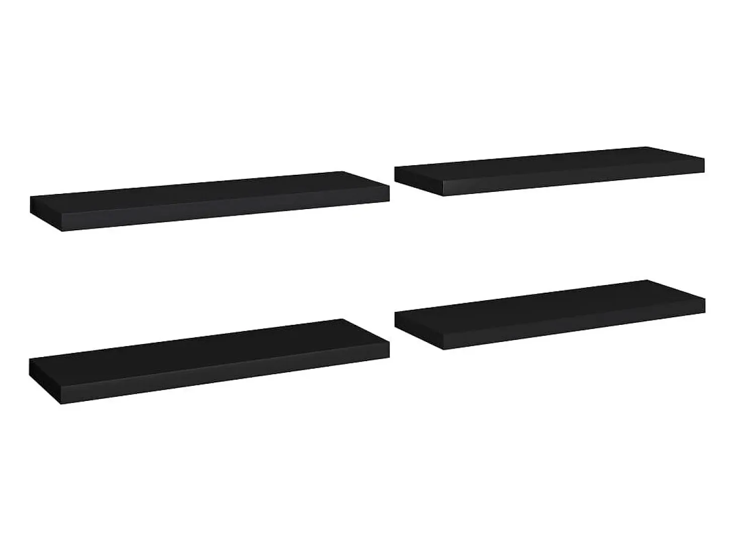 Estantes flotantes de pared 4 piezas negro 80x23,5x3,8 cm MDF