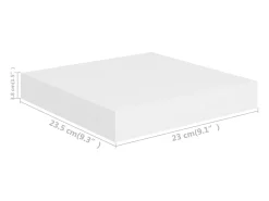 Estantes flotantes de pared 4 piezas blanco 23x23,5x3,8 cm MDF