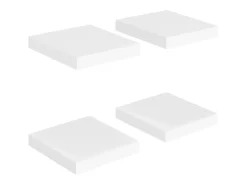 Estantes flotantes de pared 4 piezas blanco 23x23,5x3,8 cm MDF