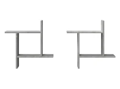 Estantes pared 2 uds madera ingeniería gris hormigón 50x12x50cm