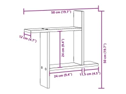 Estantes pared 2 uds madera ingeniería gris hormigón 50x12x50cm