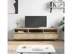 Fem Mueble de TV madera contrachapada roble Sonoma 150x30x44,5 cm