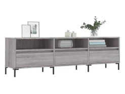 Fem Mueble para TV madera contrachapada gris Sonoma 150x30x44,5 cm