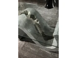 Flexus - Mesa de centro (120 x 70 - Transparente) en cristal templado gris