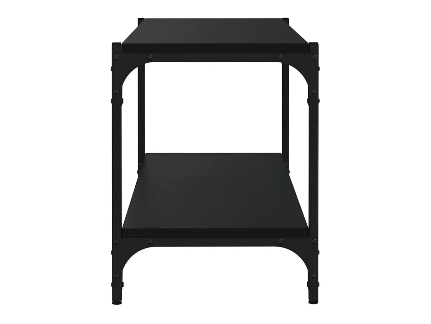 Foster City Mueble para TV madera contrachapada y acero negro 80x33x41 cm