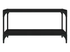 Foster City Mueble para TV madera contrachapada y acero negro 80x33x41 cm