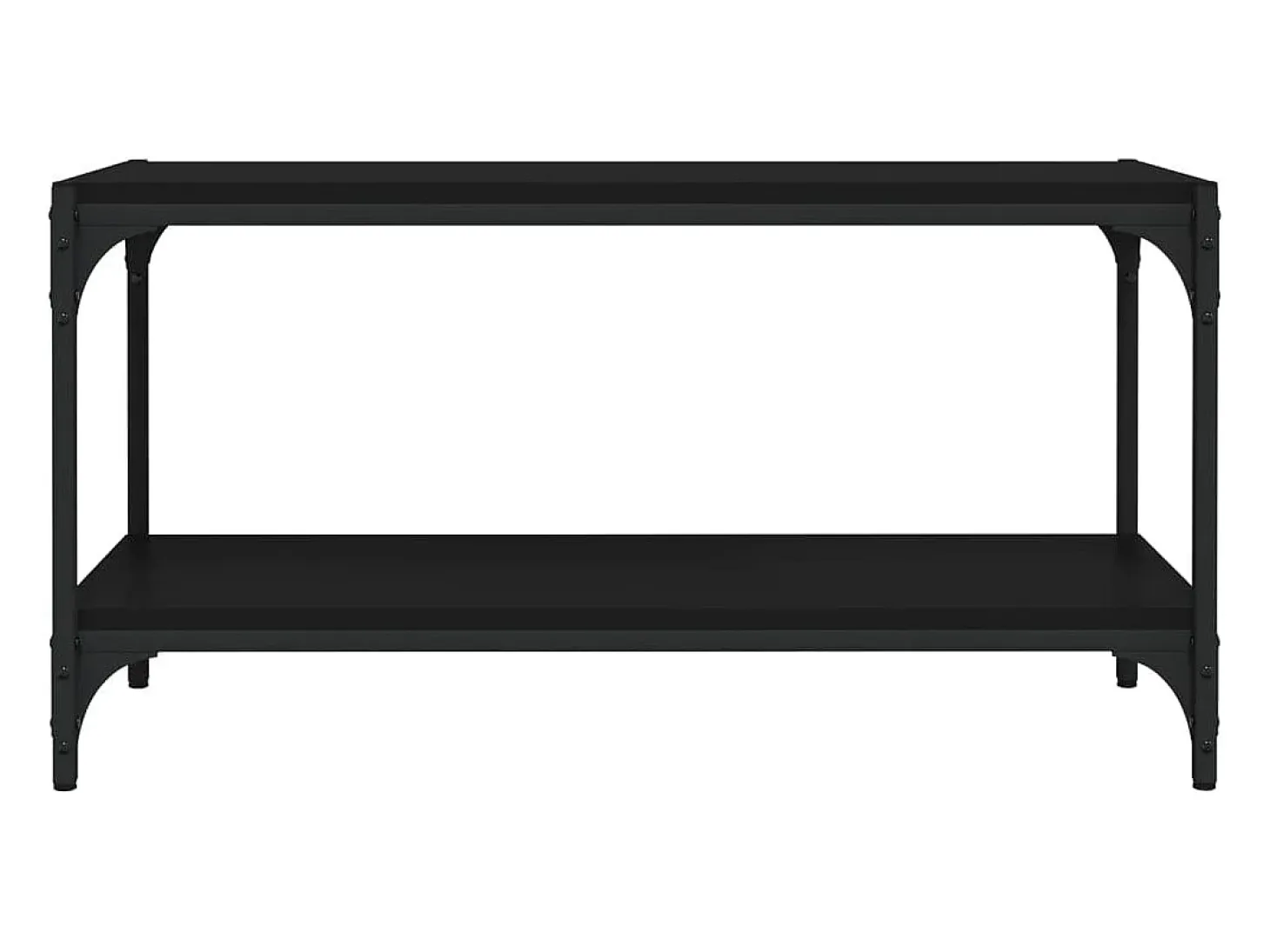 Foster City Mueble para TV madera contrachapada y acero negro 80x33x41 cm